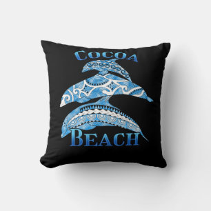 Cojín Decorativo Playa Cocoa Florida Vacaciones para delfines triba