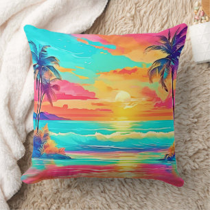 Cojín Decorativo Playa de Arcoiris Sunset