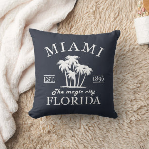 Cojín Decorativo Playa de la ciudad de Miami de Florida