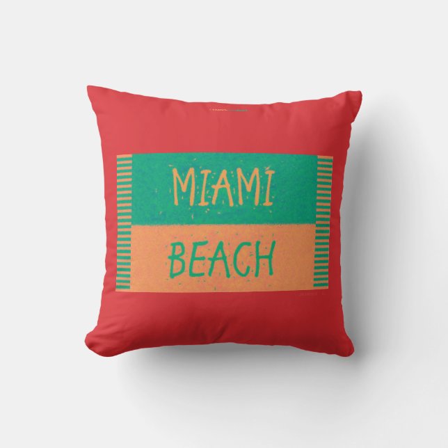 COJÍN DECORATIVO PLAYA DE MIAMI (Anverso)