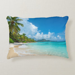 Cojín Decorativo Playa de Palmeras Océano Tropical