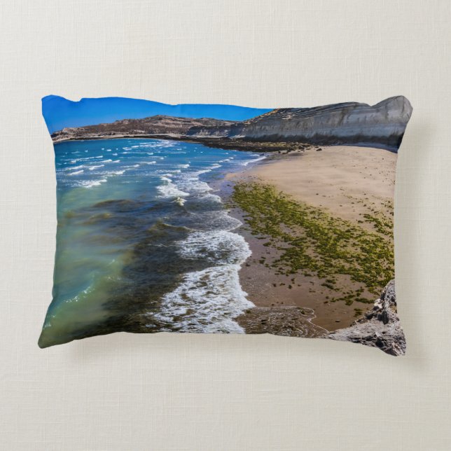 Cojín Decorativo Playa de Puerto Piramides, Argentina (Reverso)