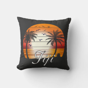 Cojín Decorativo Playa de verano de vintage Fiji Palm Trees