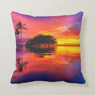 Cojín Decorativo Playa majestuosa de la puesta del sol el   Wailea,