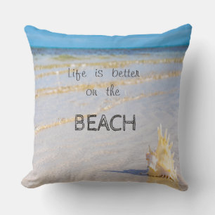 Cojín Decorativo Playa,Olas,Conchas marinas