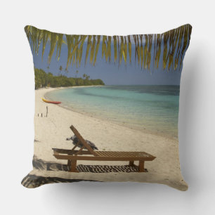 Cojín Decorativo Playa, palmeras y tumbonas