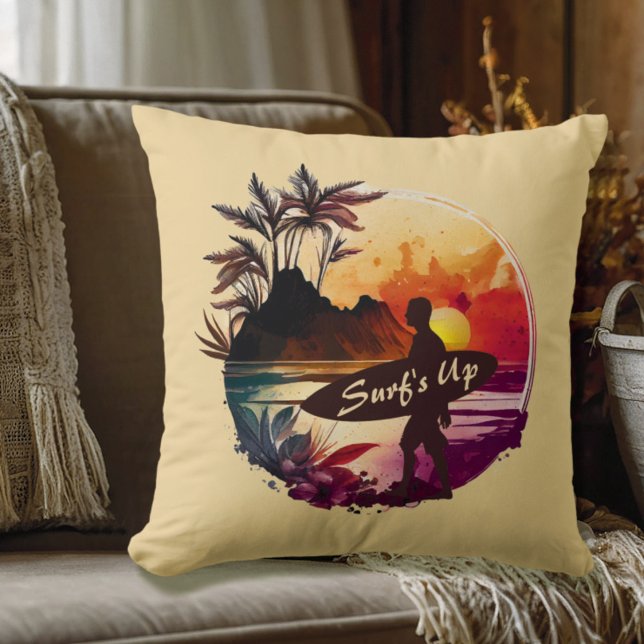 Cojín Decorativo Playa Retro Surfer Sunset (Subido por el creador)