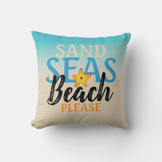 Cojín Decorativo Playa Starfish Sand Seas (Anverso)