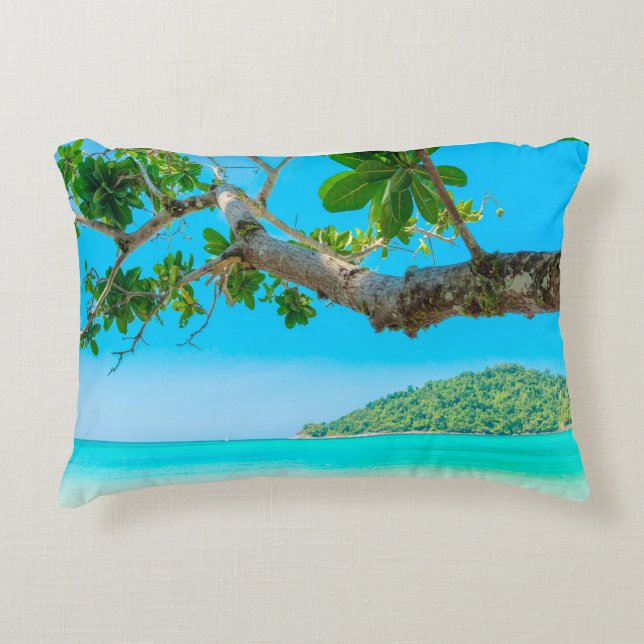 Cojín Decorativo Playa Tropical (Anverso)
