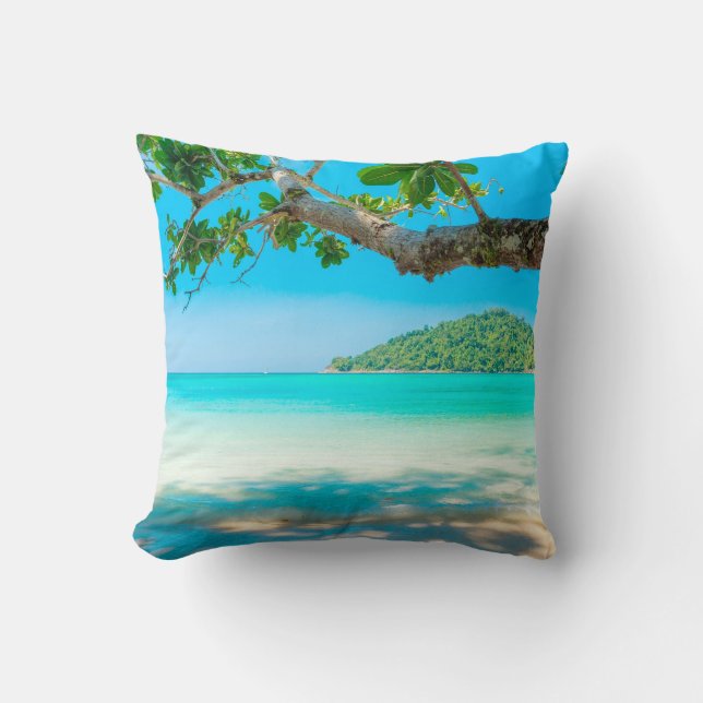 Cojín Decorativo Playa Tropical (Anverso)