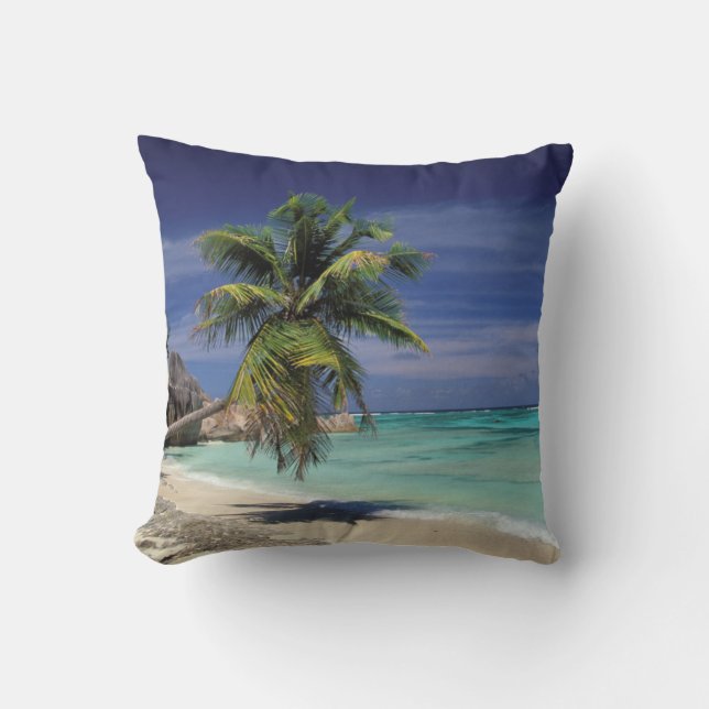 Cojín Decorativo Playa Tropical, Anse Sourse D'Argent, La Digue (Anverso)
