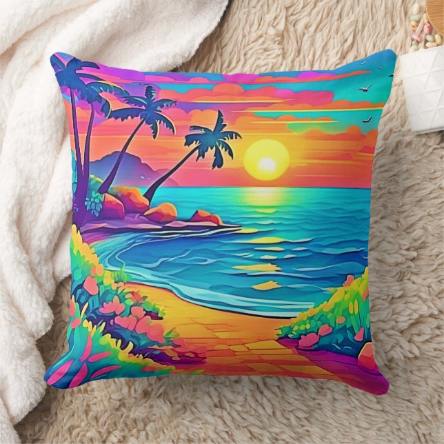 Cojín Decorativo Playa Tropical Sunset (Manta)
