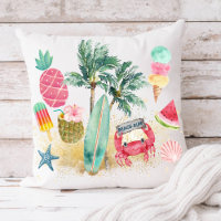 Playa Tropical Surfing Seashells Palm Trees