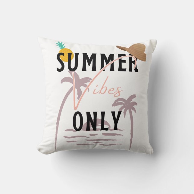 Cojín Decorativo Playa únicamente de Vibes de Verano (Anverso)