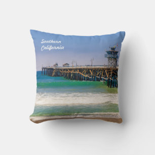 Cojín Decorativo Playa y muelle del sur de California en San Clemen