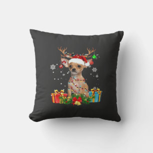 Cojín Decorativo Playera holgada de Santa con luces de Navidad de C