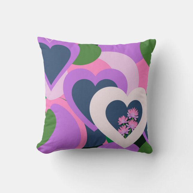 Cojín Decorativo Playful Abstract Heart Throw Pillow (Anverso)