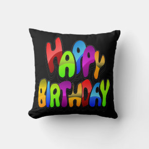Cojín Decorativo Playful Happy Birthday Text