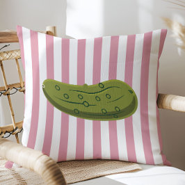 Cojín Decorativo Playful Pickle on Pink Stripes, Accent Pillow, 