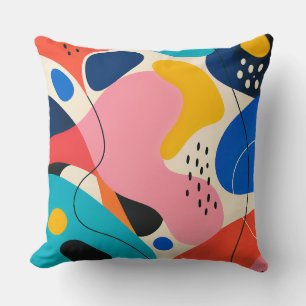 Cojín Decorativo Playful Pink Teal Blue Organic Abstract