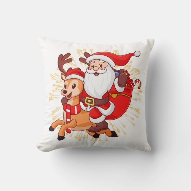 Cojín Decorativo **"Playful Santa Claus Design – Fun and Festive Ch (Anverso)
