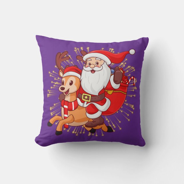 Cojín Decorativo **"Playful Santa Claus Design – Fun and Festive Ch (Anverso)