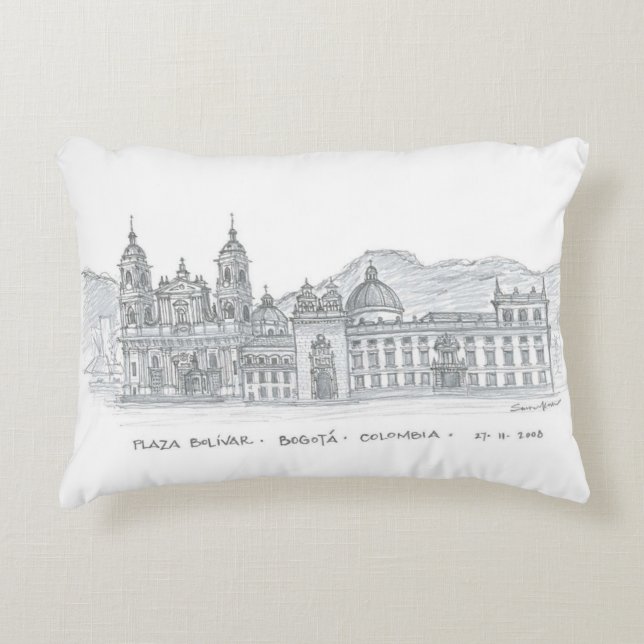 Cojín Decorativo Plaza Bolívar, Bogotá, Colombia (Anverso)