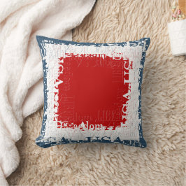 Cojín Decorativo Plaza de la Libertad Patriótica Rojo Blanco y Azul