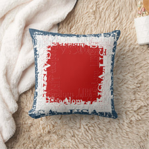 Cojín Decorativo Plaza de la Libertad Patriótica Rojo Blanco y Azul