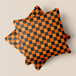 Cojín Decorativo Plaza de Moda retro de naranja y diversión gris