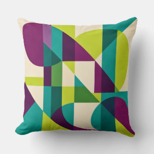 Cojín Decorativo Plum Teal Geometric Abstract