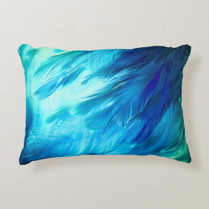 Cojín Decorativo Pluma abstracta verde azul