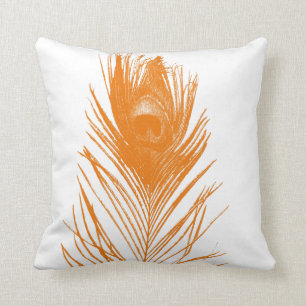 Cojín Decorativo Pluma anaranjada del pavo real