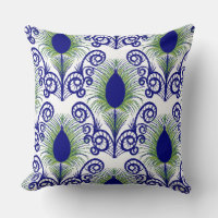 Pluma de pavo real de té verde azul Boho
