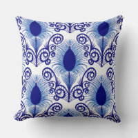 Pluma de pavo real de tono de joyas azules Boho