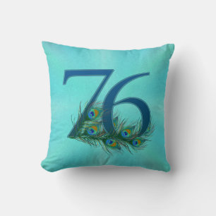 Cojín Decorativo Pluma de pavo real para cumpleaños o aniversario n