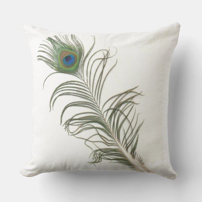 Cojín Decorativo Pluma del pavo real (Anverso)