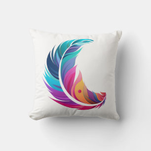 Cojín Decorativo Pluma Vibrante Elegante Estilizada