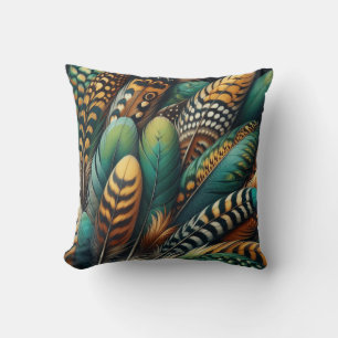 Cojín Decorativo Plumaje Esmeralda