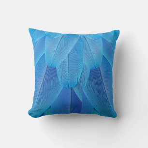 Cojín Decorativo Plumas azul turquesa del loro guacamayo