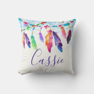 Cojín Decorativo Plumas boho personalizadas