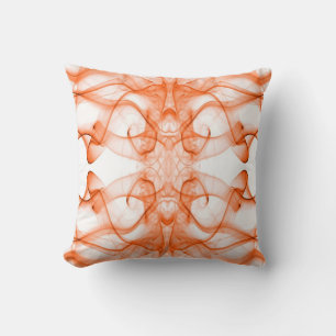 Cojín Decorativo Plumas de humo Naranja en blanco