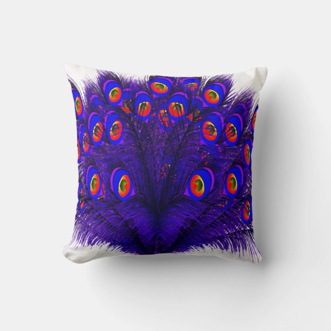 Cojín Decorativo Plumas de pavo real (Anverso)