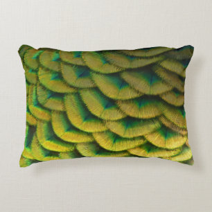 Cojín Decorativo Plumas de Pavo Real II Naturaleza Colorida