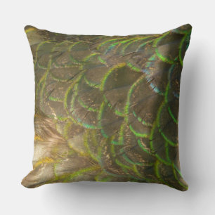 Cojín Decorativo Plumas de Pavo Real III (Hembra) Diseño Sutil de l