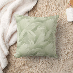 Cojín Decorativo Plumas verdes suaves elegantes