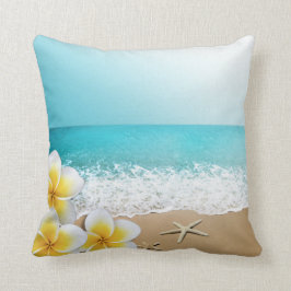 Cojín Decorativo Plumeria Starfish Beach Tropical Hawaii