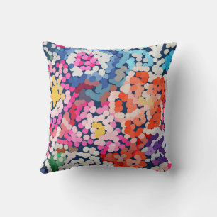 Cojín Decorativo Plumeria Tropical Flores Manchadas Abstractas 