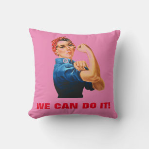 Cojín Decorativo Podemos lograrlo, Rosie the Riveter Women Power