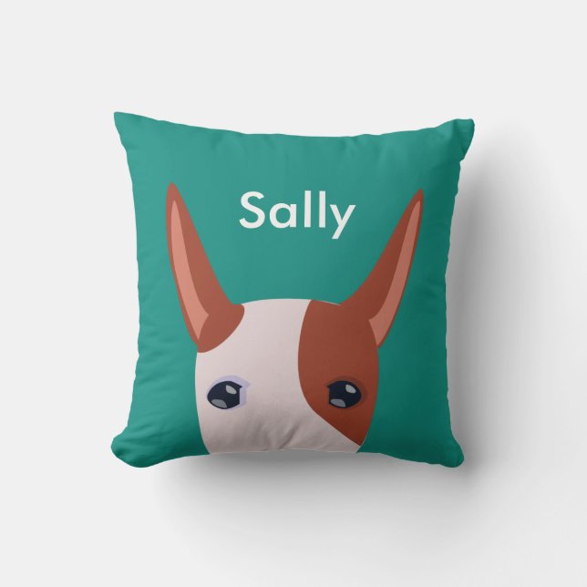 Cojín Decorativo Podenco Ibicenco Personalizado Cara Azul (Anverso)